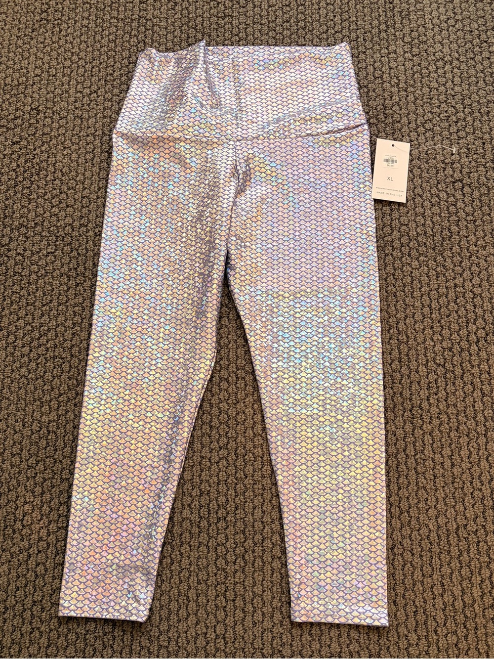 Emily Hsu Design Lavender Mermaid Leggings, Size XL, nwt